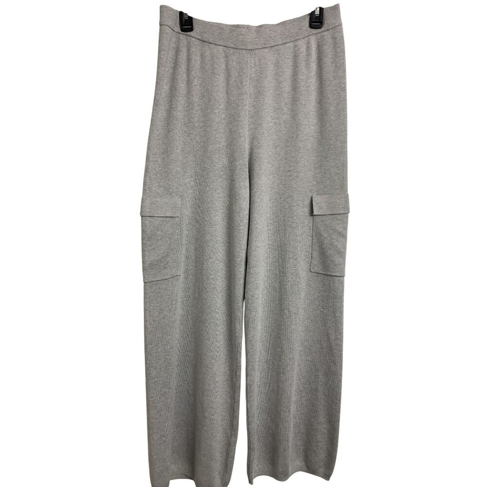 Pink Rose L Knit Wide Leg Cargo Loungewear Pants Grey Casual